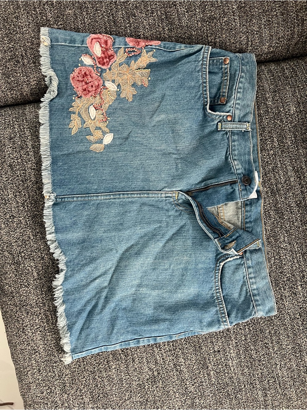 Old Navy Vintage Floral Denim Mini Skirt
